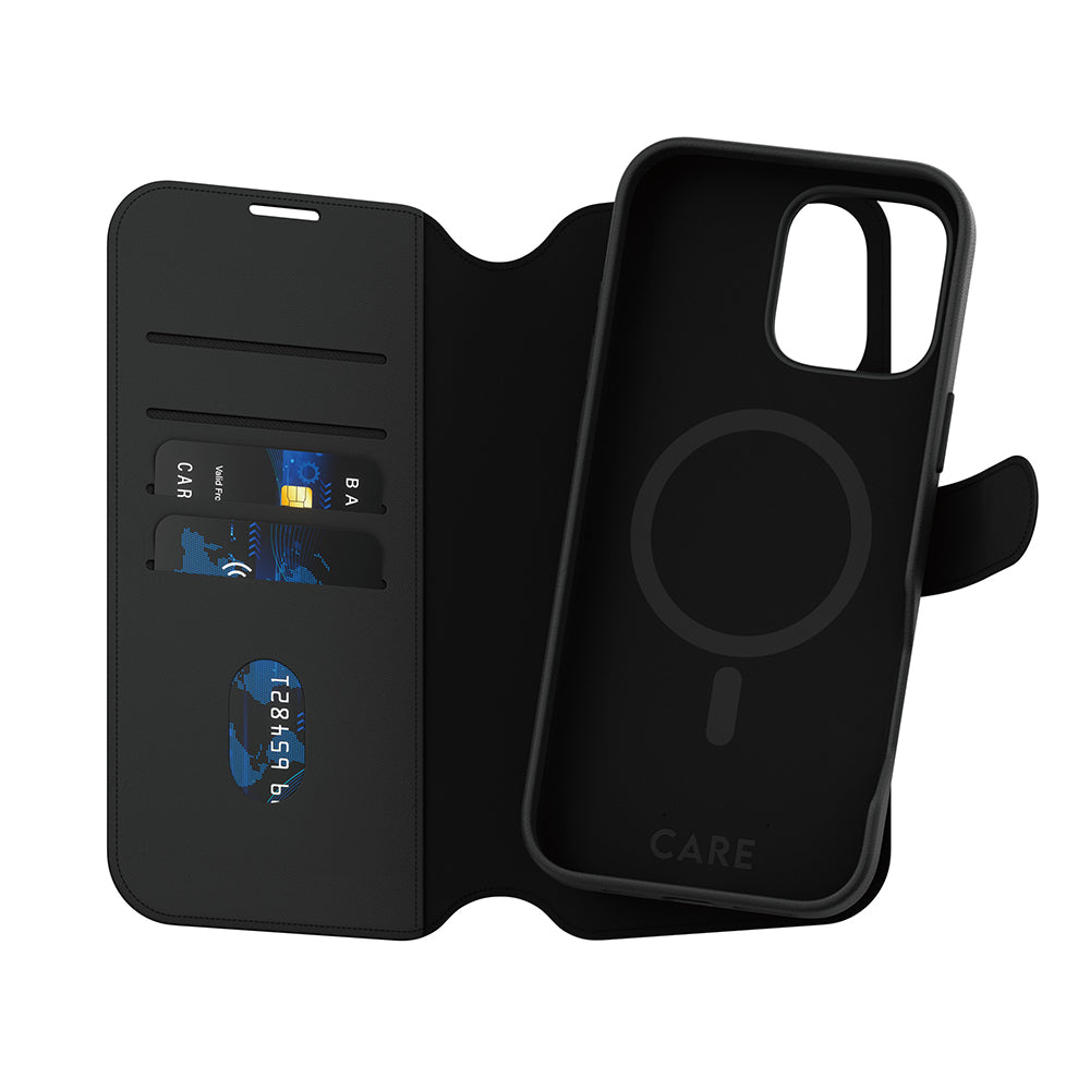 Husa de protectie PanzerGlass® CARE Feature MagSafe Tango Two-in-One Wallet compatibil cu iPhone 16 Pro Max, Negru