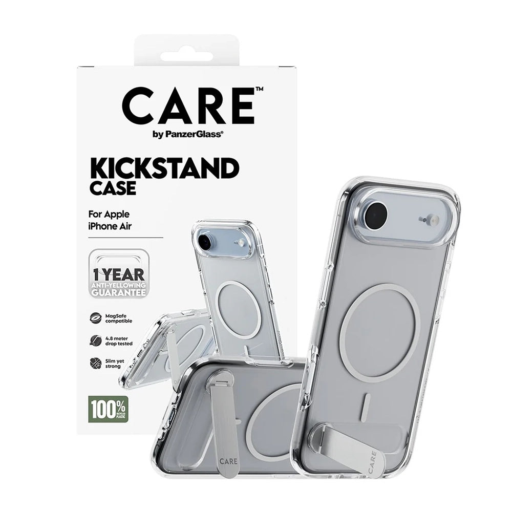Husa de protectie PanzerGlass® CARE Feature Kickstand MagSafe compatibil cu iPhone 17 Air, Transparent