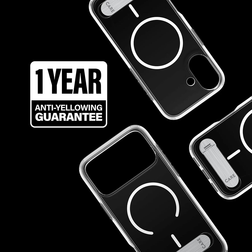 Husa de protectie PanzerGlass® CARE Feature Kickstand MagSafe compatibil cu iPhone 17, Transparent