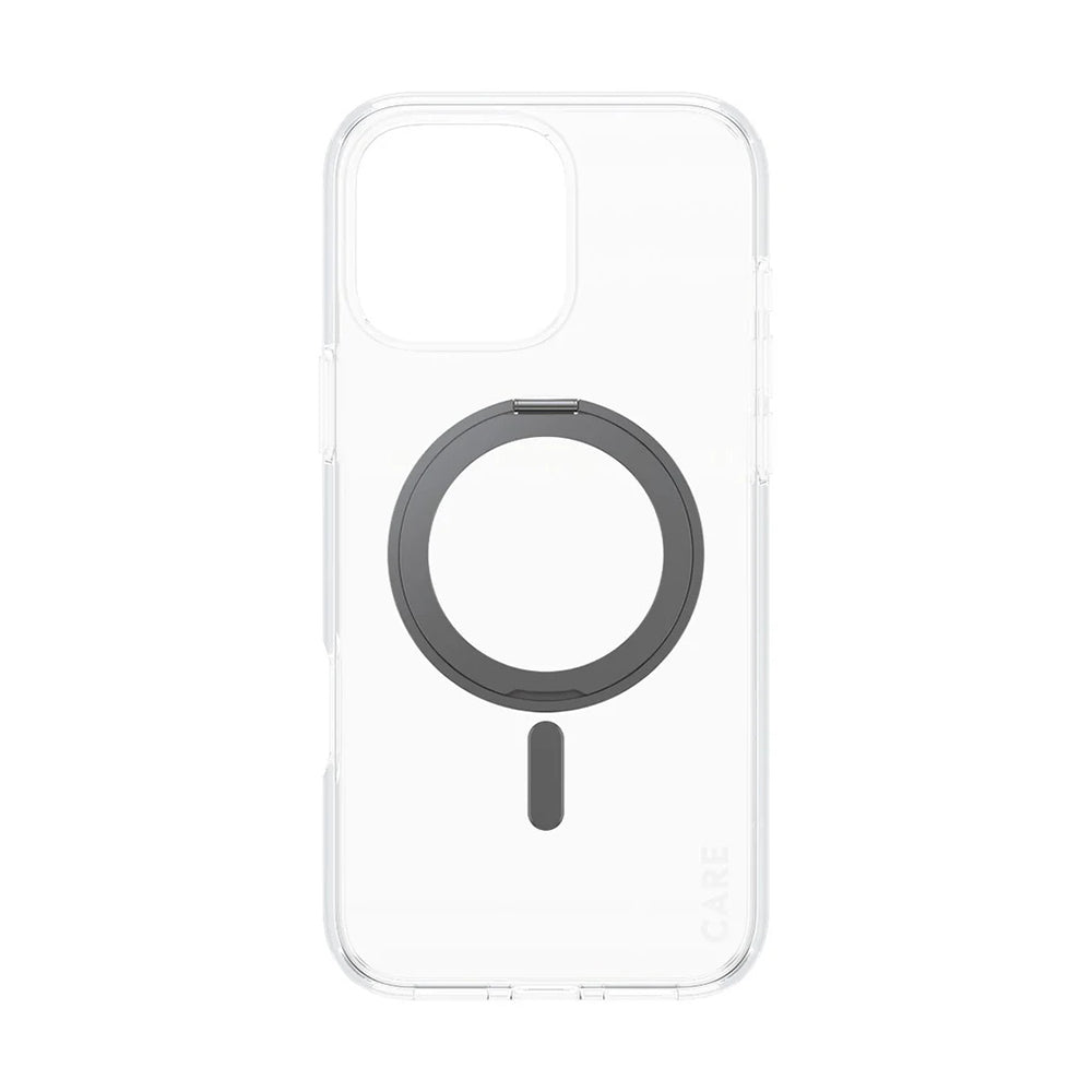 Husa de protectie PanzerGlass® CARE Feature Black Kickstand & MagSafe compatibil cu iPhone 16 Pro Max, Transparent