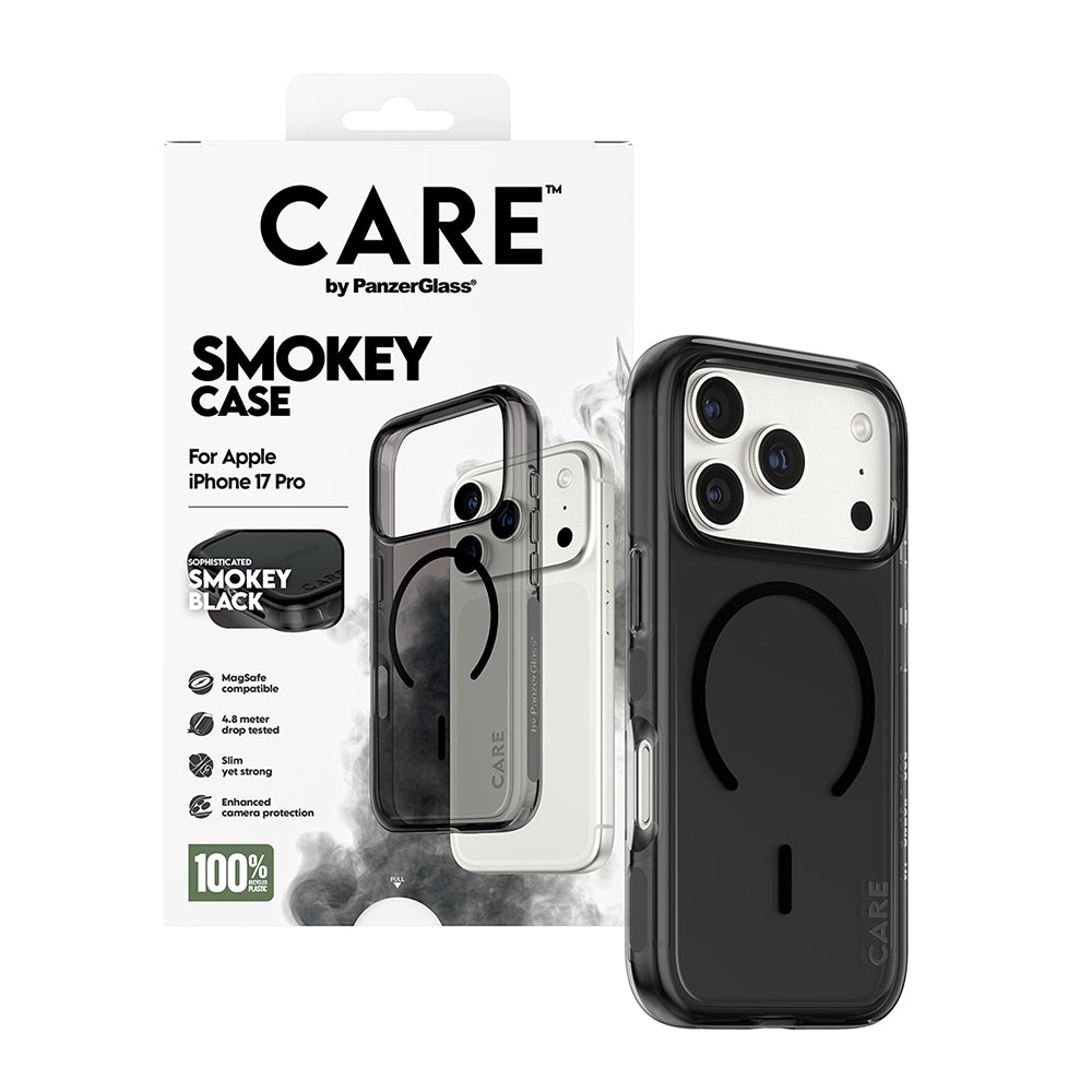 Husa de protectie PanzerGlass® CARE Flagship Urban Explorer Black MagSafe compatibil cu iPhone 17 Pro Max, Smokey