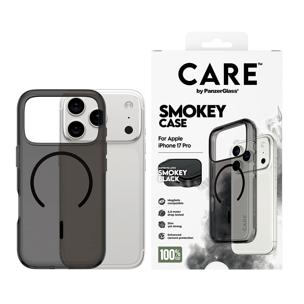 Husa de protectie PanzerGlass® CARE Flagship Urban Explorer Black MagSafe compatibil cu iPhone 17 Pro Max, Smokey