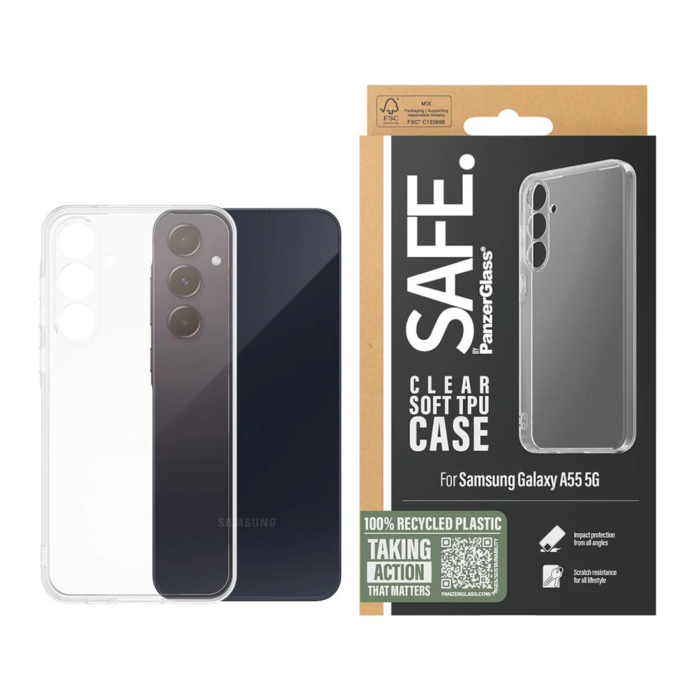 Husa de protectie PanzerGlass® SAFE. TPU Series compatibil cu Samsung Galaxy A55 5G, Transparent