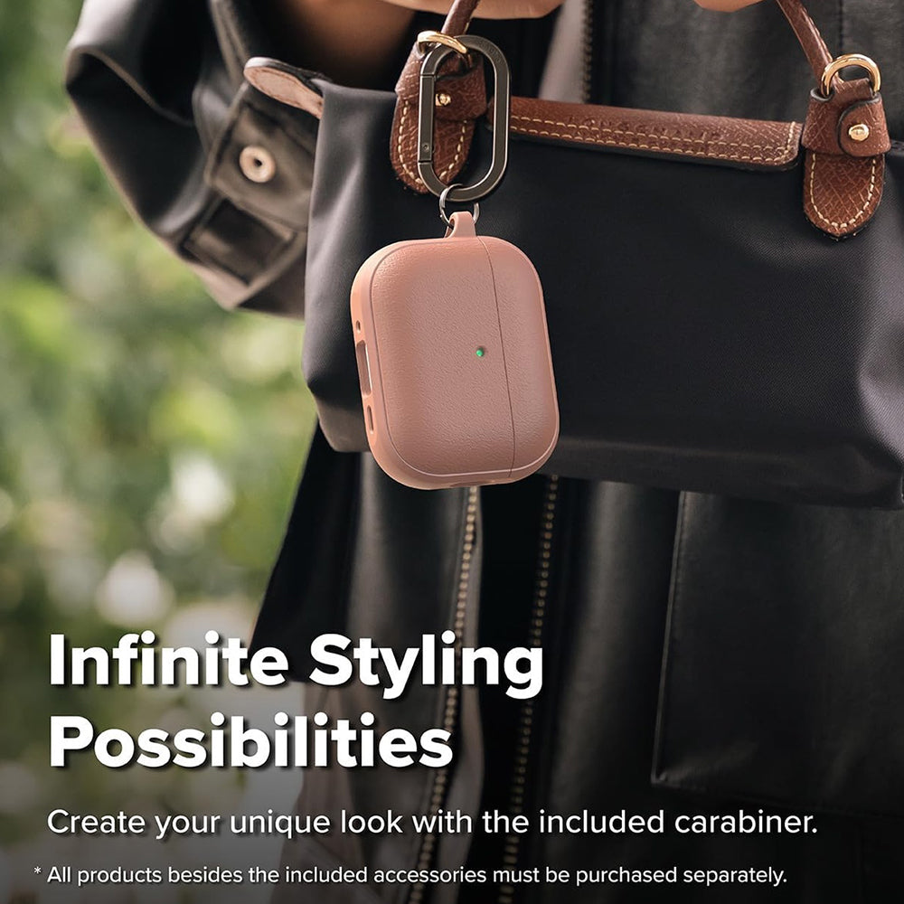 Casti Ringke Protection Case Onyx Magnetic, for AirPods Pro 3, Non-Slip Texture, Carabiner Hole, Constant Coral