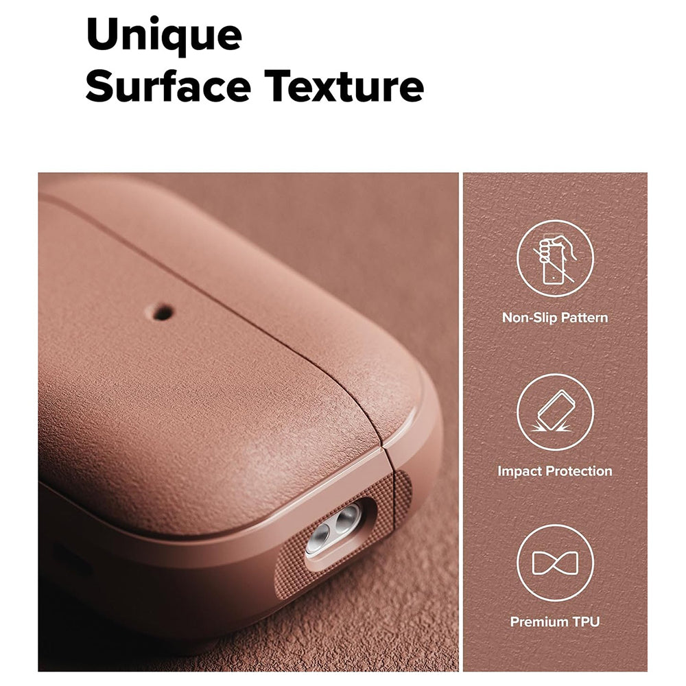 Casti Ringke Protection Case Onyx Magnetic, for AirPods Pro 3, Non-Slip Texture, Carabiner Hole, Constant Coral