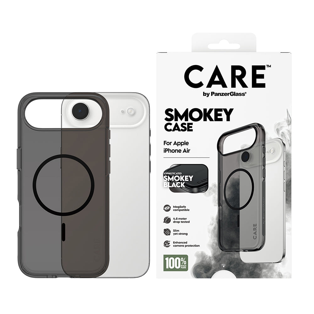 Husa de protectie PanzerGlass® CARE Flagship Urban Explorer Black MagSafe compatibil cu iPhone 17 Air, Smokey