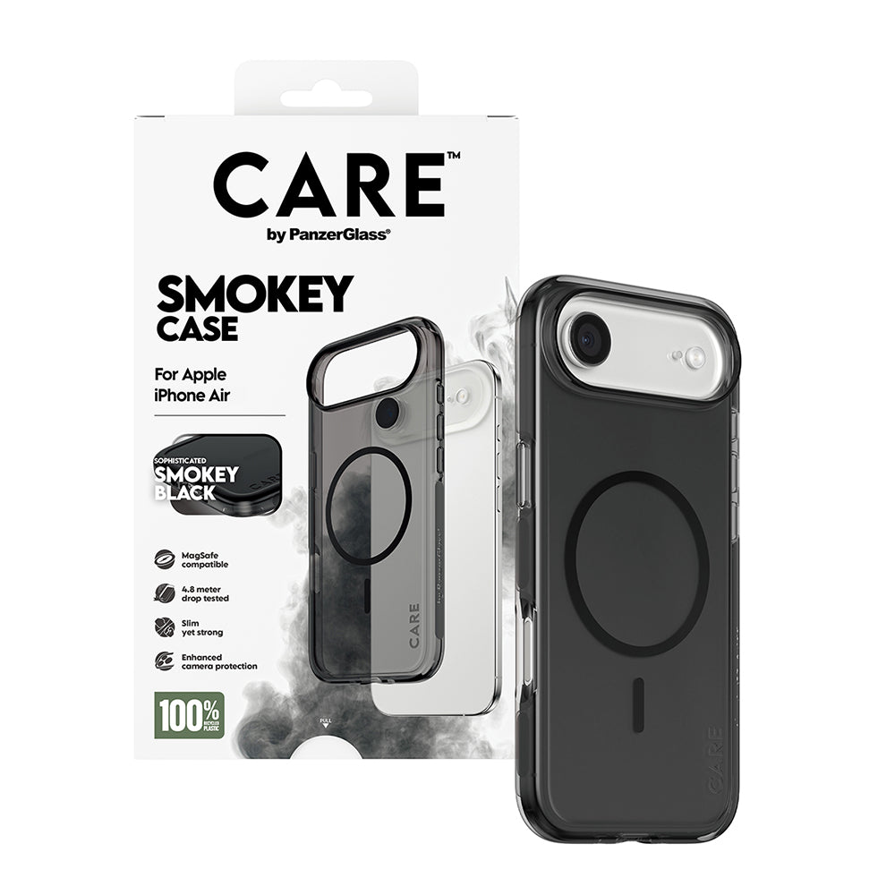 Husa de protectie PanzerGlass® CARE Flagship Urban Explorer Black MagSafe compatibil cu iPhone 17 Air, Smokey