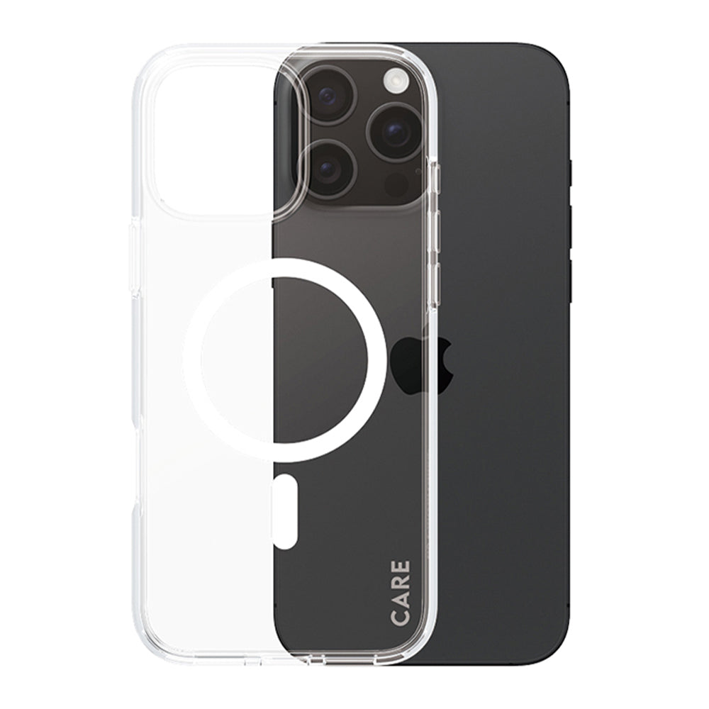 Husa de protectie PanzerGlass® CARE Flagship Urban Combat White MagSafe compatibil cu iPhone 16 Pro, Transparent