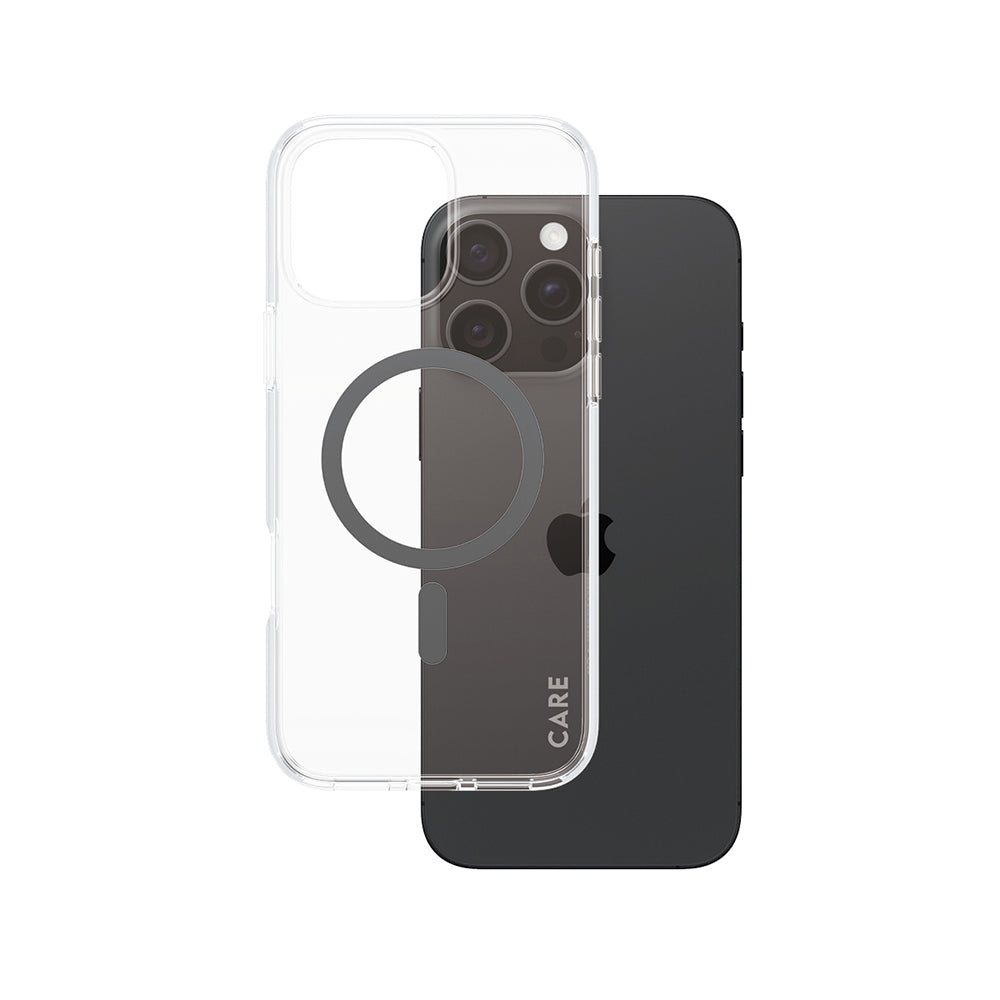 Husa de protectie PanzerGlass® CARE Flagship Urban Combat Black MagSafe compatibil cu iPhone 16 Pro Max, Transparent