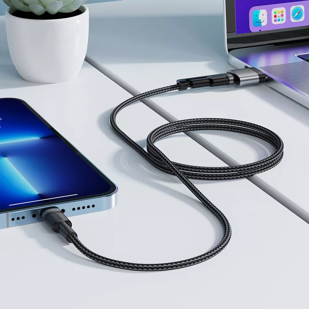 Cablu Acefast (C22-05), Fast Charging, Type-C to Type-C, MagSafe 3 Adapter, 240W, 48V/5A, 1.2m, Negru