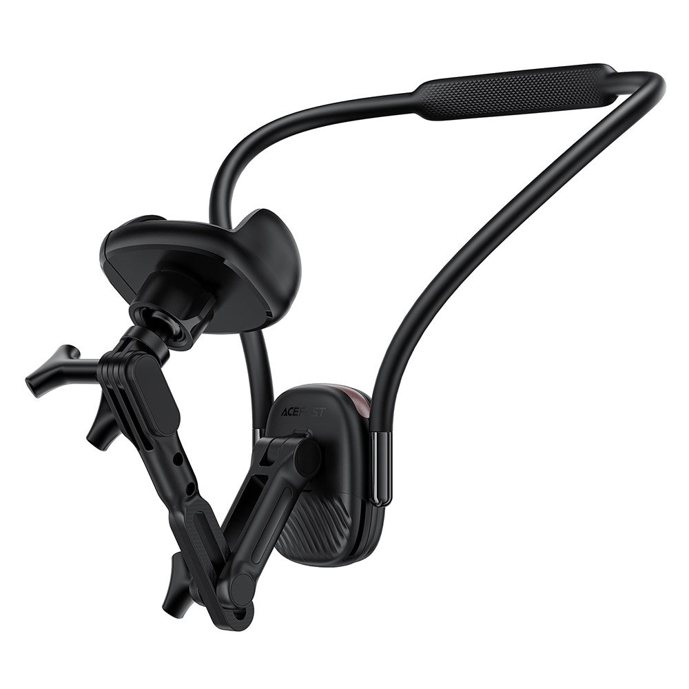 Suport Acefast Neck Phone (E33), for GoPro, Phone, with Clamp, 360° Adjustable, Secure Fit, Silicone Neckband, Negru