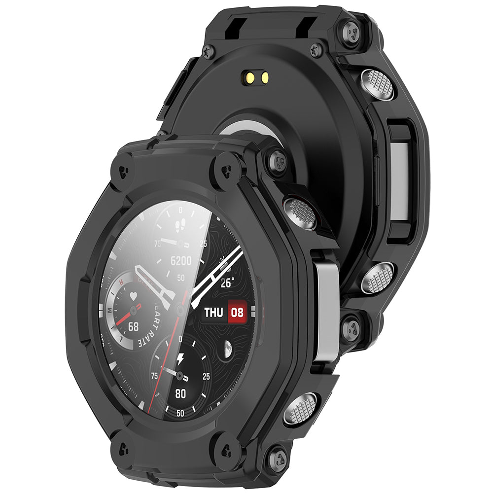 Folie de protectie smartwatch Techsuit Defense360 Pro + Screen Protector compatibil cu Amazfit T-Rex 3, Negru
