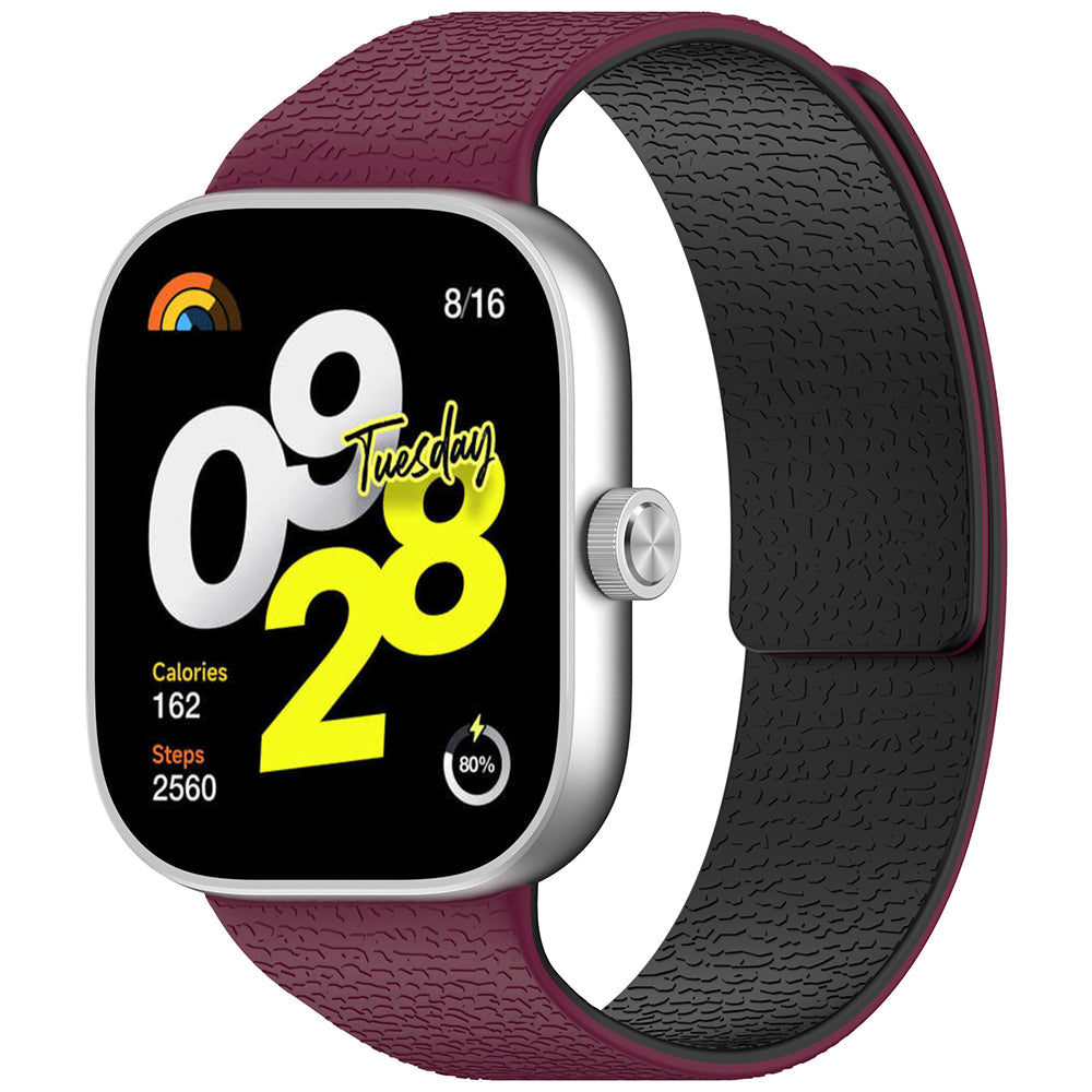 Curea smartwatch Techsuit Watchband (W016) compatibil cu Xiaomi Smart Band 9 Pro / 8 Pro / Redmi Watch 4 / Watch 5, Rosu Vin / Black