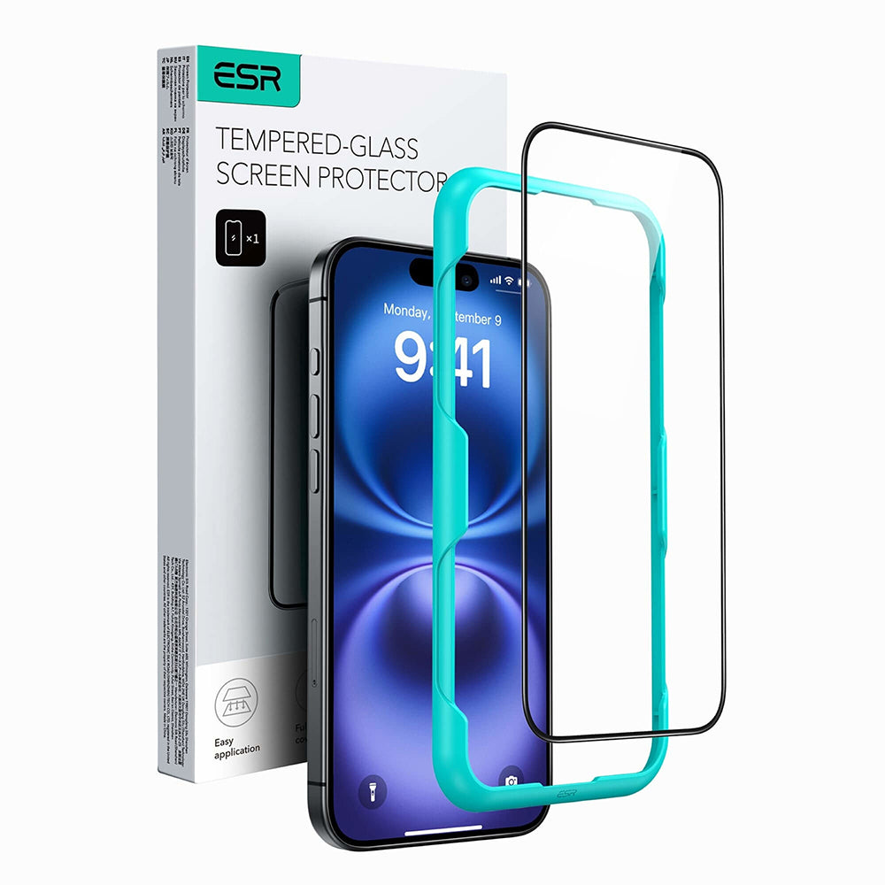 Folie de protectie ESR Tempered Glass compatibil cu iPhone 16 Plus, Negru