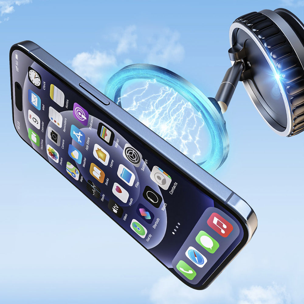 Suport Techsuit Premium VacuumGripX (S15), for Dashboard, Magnetic, N55, 360° Adjustable, Foldable, Negru