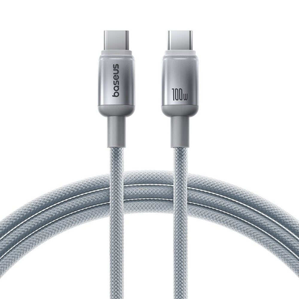 Cablu Baseus Discolor (E0420703), USB-C to USB-C, 100W, 2m, Argintiu
