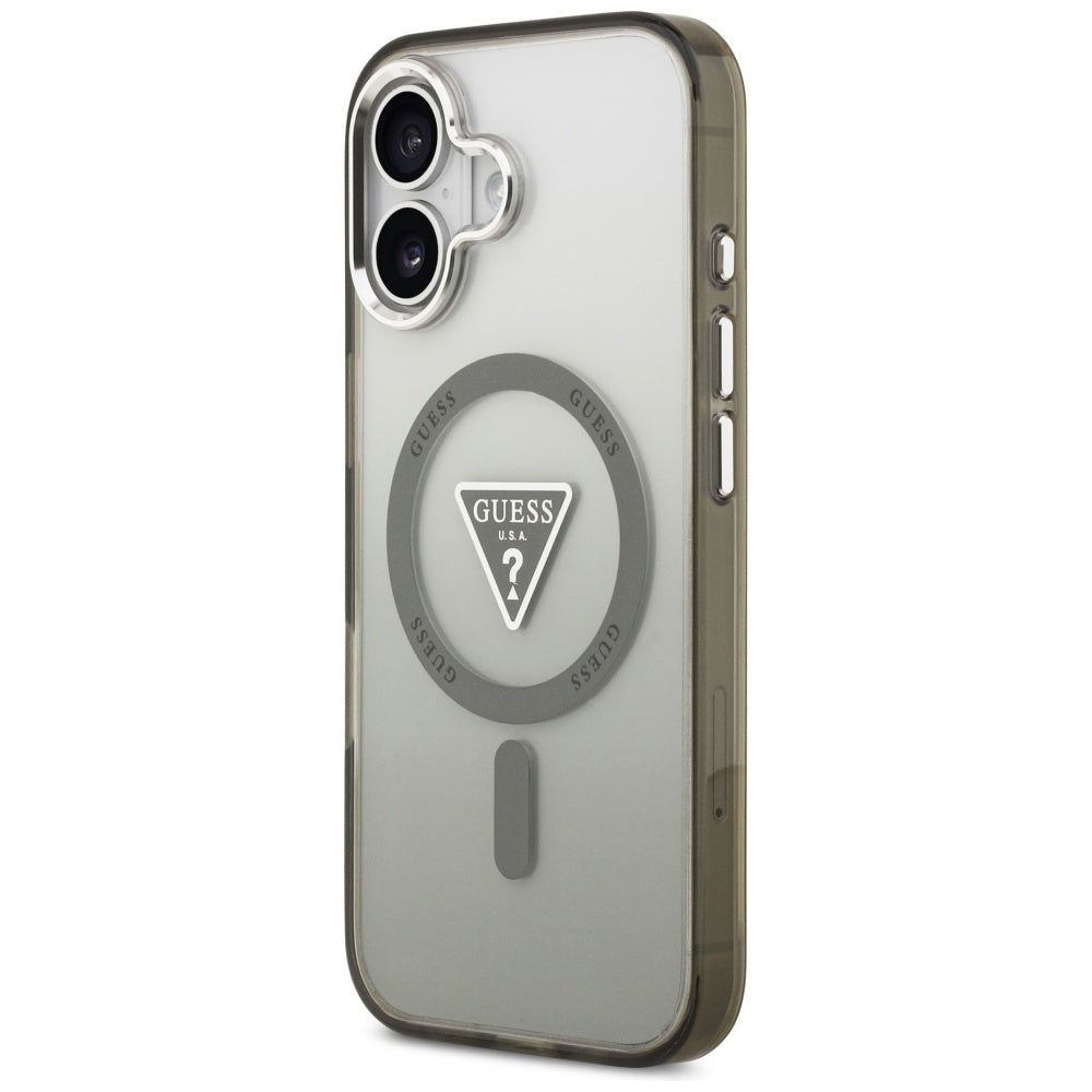 Husa de protectie Guess IML Gradient Triangle Logo MagSafe (GUHMP17SHGTMLCGA) compatibil cu iPhone 17, Kaki
