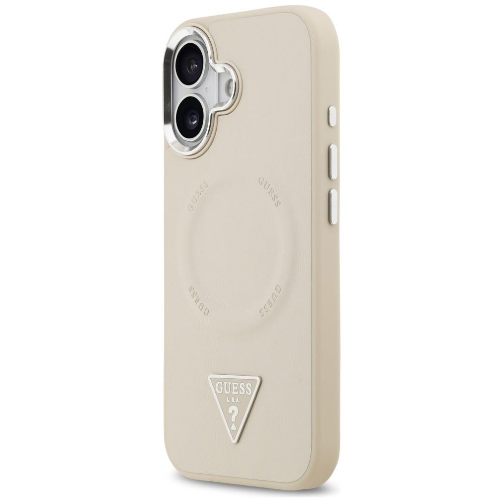 Husa de protectie Guess Hardcase Triangle Logo MagSafe (GUHMP17SPSDTSCME) compatibil cu iPhone 17, Bej