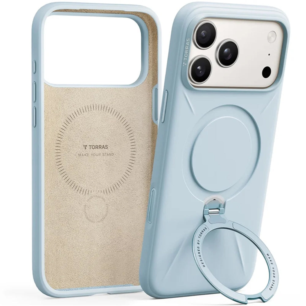 Husa de protectie Torras QPRO Silicone Series compatibil cu iPhone 17 Pro Max, Albastru Pastel