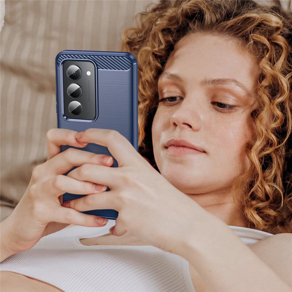 Husa de protectie Techsuit Carbon Silicone compatibil cu Xiaomi Redmi 15 4G / Redmi 15 5G, Albastru