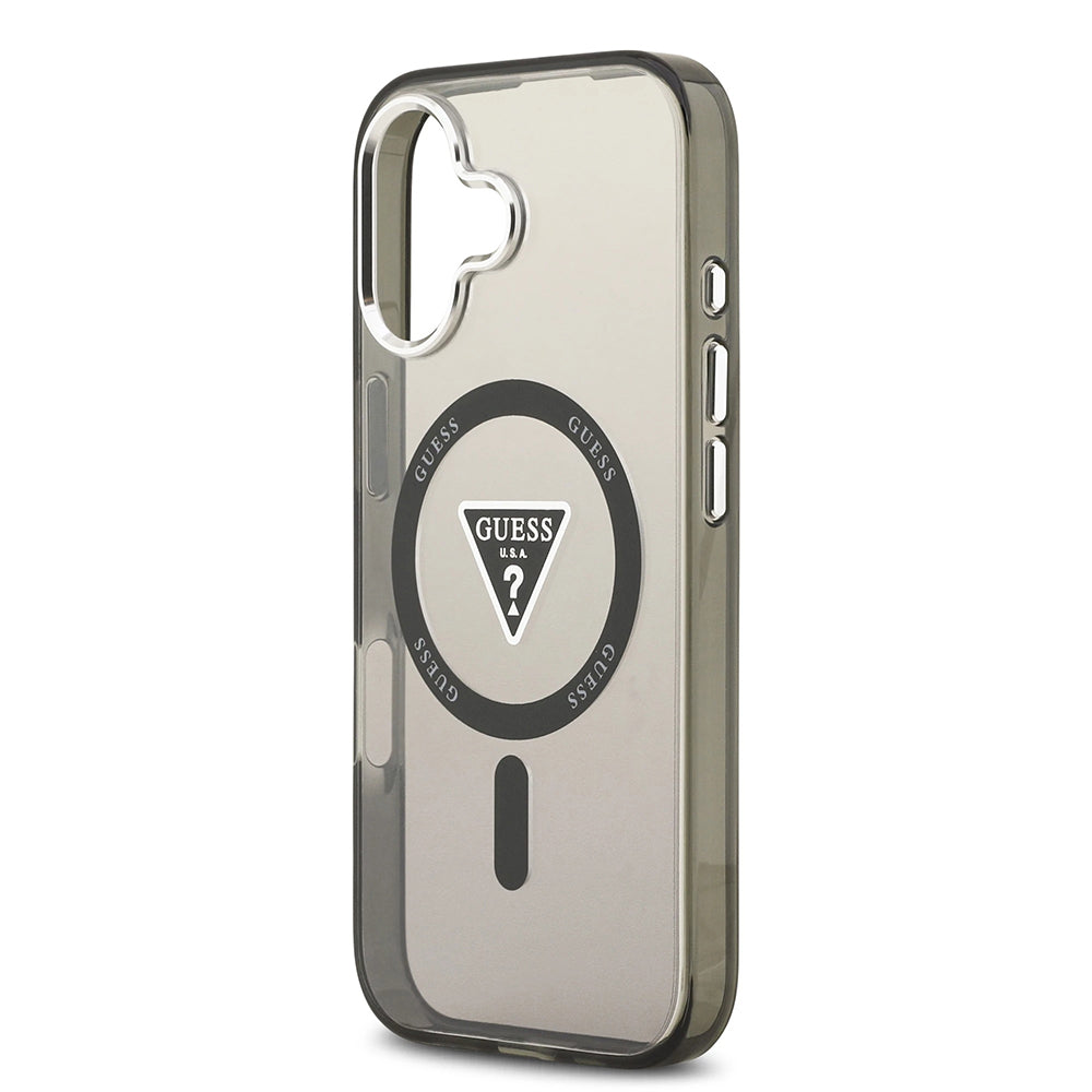 Husa de protectie Guess IML Gradient Triangle Logo MagSafe (GUHMP17SHGTMLCGK) compatibil cu iPhone 17, Negru