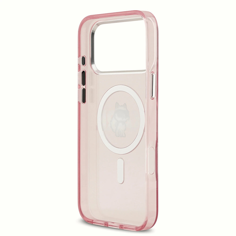 Husa de protectie Karl Lagerfeld IML Choupette Sketch Logo MagSafe (KLHMP17XHGCHGKBP) compatibil cu iPhone 17 Pro Max, Roz