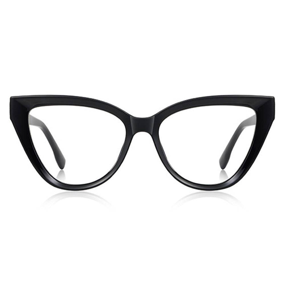 Techsuit Anti-Blue Light Glasses Reflex PC (2279), for Women, Cat Eye, TR90&Metal Frame, AC Lens, Negru