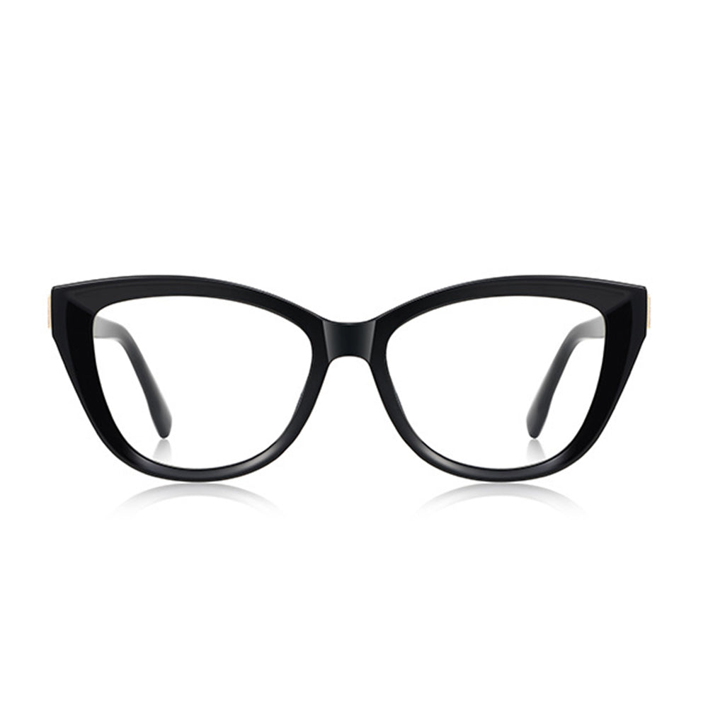 Techsuit Anti-Blue Light Glasses Reflex PC (2276), for Women, Cat Eye, TR90&PC Frame, AC Lens, Negru