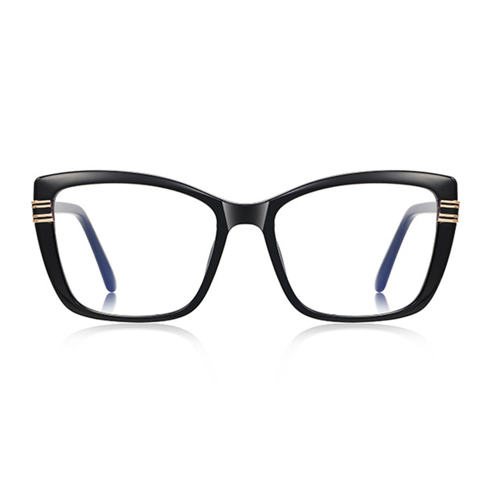Techsuit Anti-Blue Light Glasses Reflex PC (2273), for Women, Oversized, TR90&Metal Frame, AC Lens, Negru