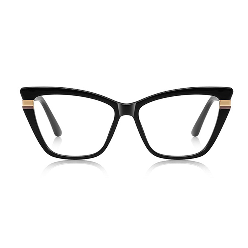 Techsuit Anti-Blue Light Glasses Reflex PC (2271), for Women, Rectangle, TR90&Metal Frame, AC Lens, Negru