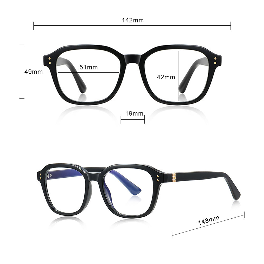 Techsuit Anti-Blue Light Glasses Reflex PC (2227), for Men, Round, TR90&Metal Frame, AC Lens, Transparent /Brown