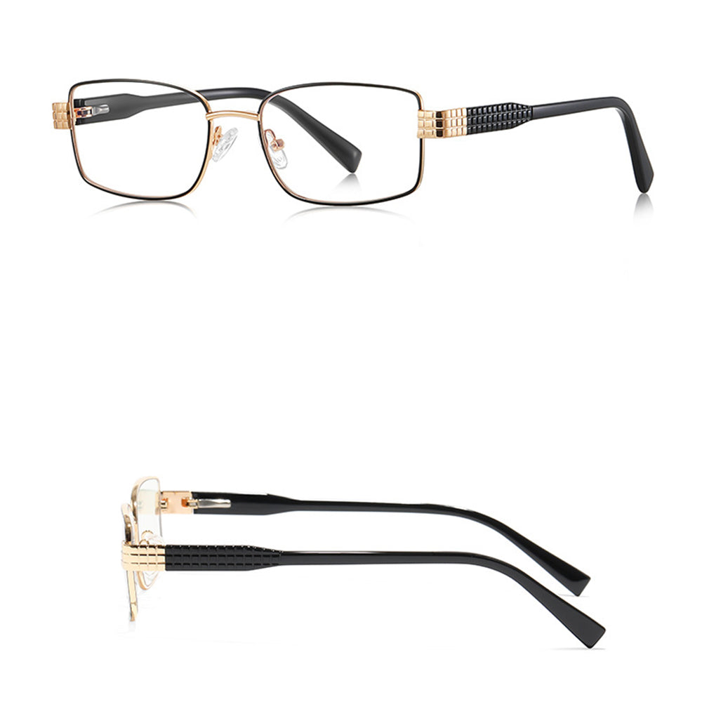 Techsuit Anti-Blue Light Glasses Reflex PC (3163), for Women, Rectangle, Metal Frame, AC Lens, Negru