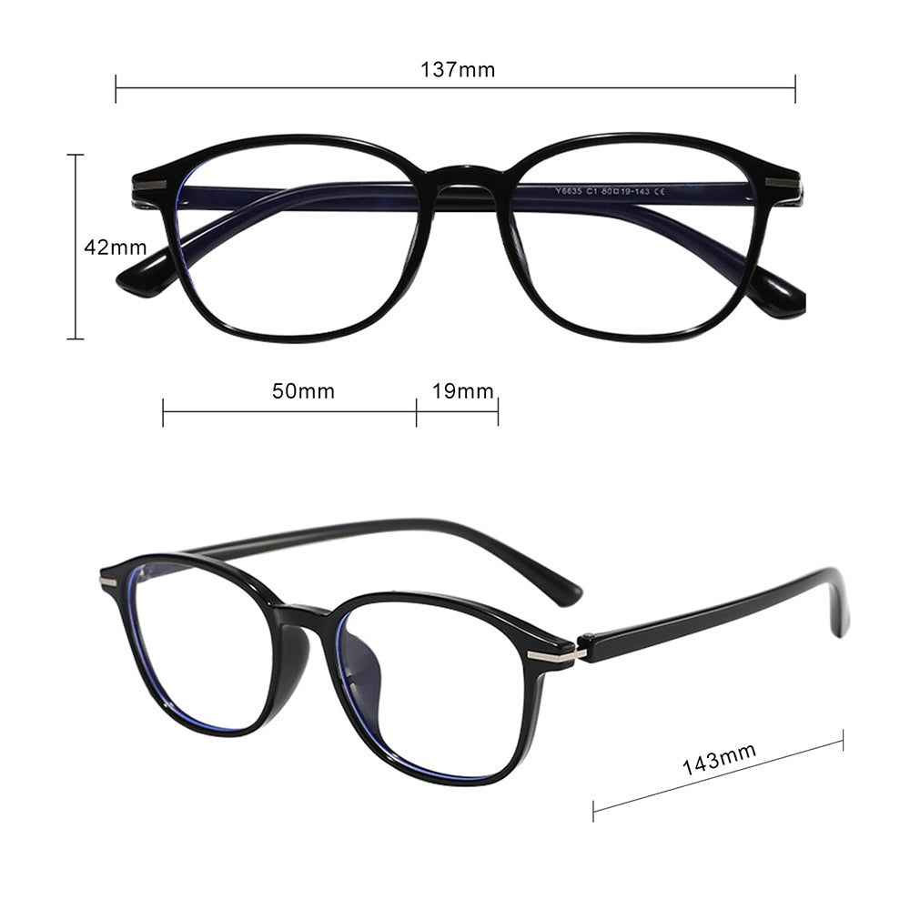 Techsuit Anti-Blue Light Glasses Reflex PC (6635), Unisex, Round, TR90 Frame, AC Lens, Rosu Dish Brown