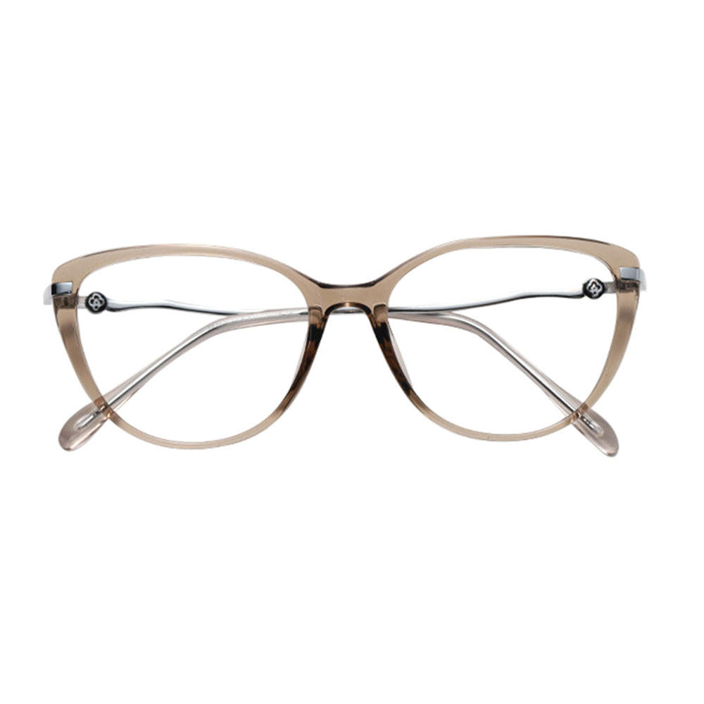 Techsuit Anti-Blue Light Glasses Reflex PC (86162), for Women, Round, TR90&Metal Frame, AC Lens, Argintiu /Beige
