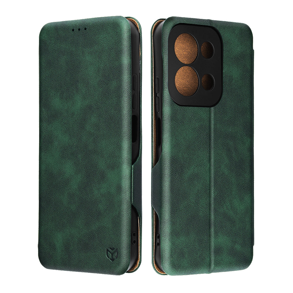 Husa de protectie Techsuit Safe Wallet Plus compatibil cu Xiaomi Redmi 15C 4G / Redmi 15C 5G, Verde