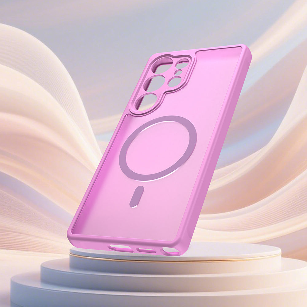 Husa de protectie Techsuit HaloFrost II MagSafe compatibil cu Samsung Galaxy S25 Ultra, Roz