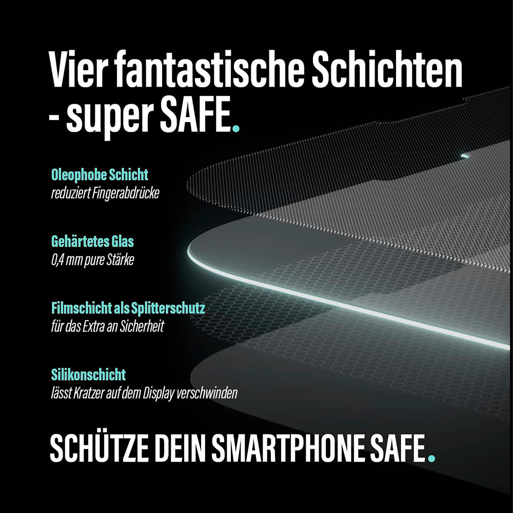 Folie de protectie PanzerGlass® SAFE. Ultra-Wide Fit compatibil cu iPhone 16 Pro, Transparent