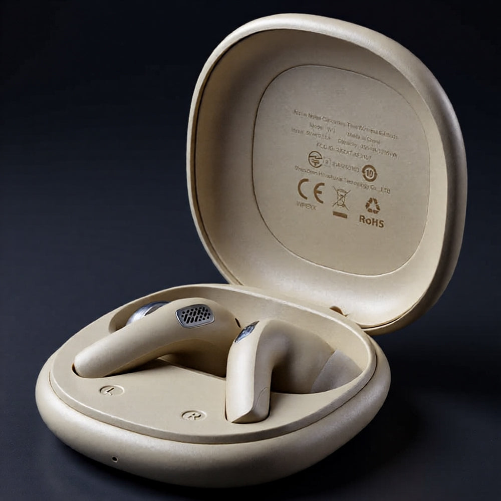 Casti Acefast (W3), Bluetooth V5.4, Active Noise Reduction, 4-Mics, ANC + ENC, IPX4, 350mAh, Kaki