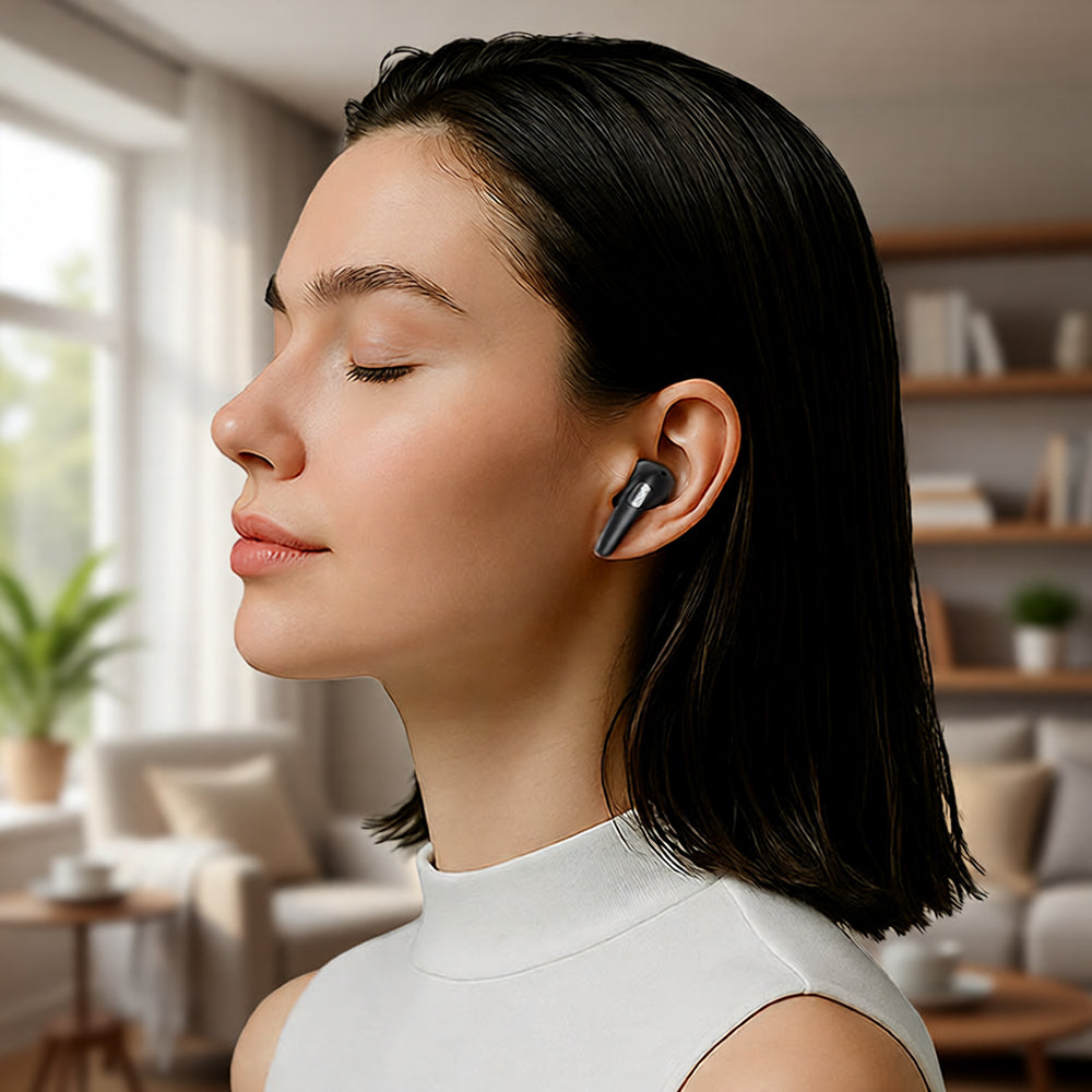 Casti Acefast (W3), Bluetooth V5.4, Active Noise Reduction, 4-Mics, ANC + ENC, IPX4, 350mAh, Kaki