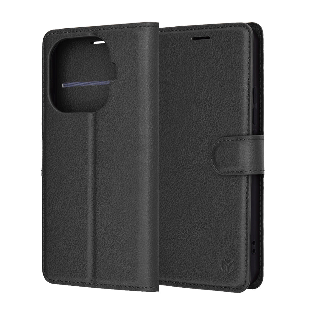 Husa de protectie Techsuit Leather Folio compatibil cu Xiaomi 15T Pro, Negru
