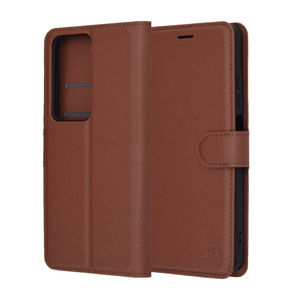 Husa de protectie Techsuit Leather Folio compatibil cu Oppo A5 4G / A5 5G, Maro