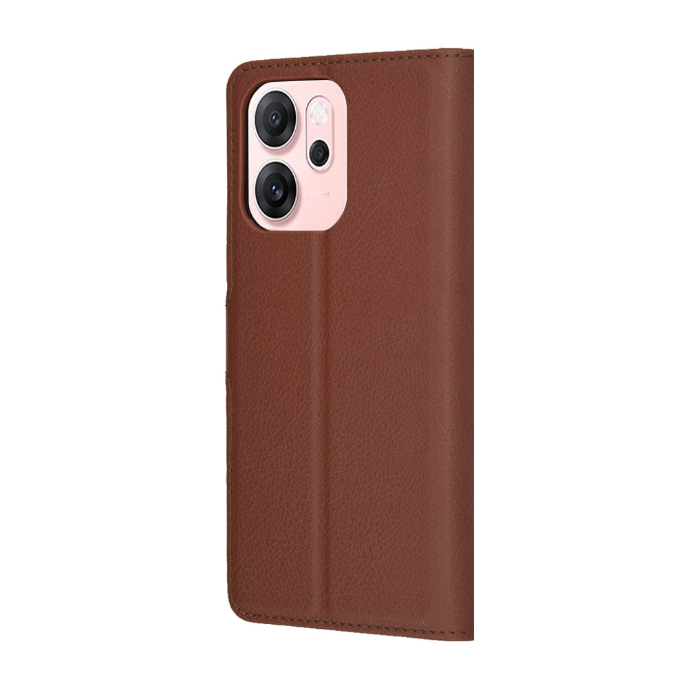 Husa de protectie Techsuit Leather Folio compatibil cu Oppo Reno14 F / Reno14 FS 5G, Maro