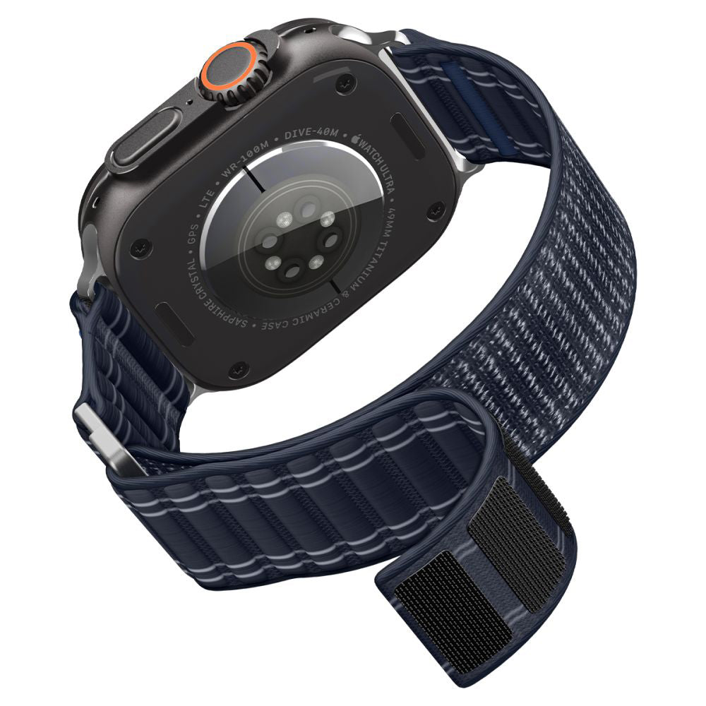 Curea smartwatch Spigen Watchband WBF0 (AMP10143) compatibil cu Apple Watch 8/9/10/11/SE/SE 2/SE 3/Ultra/Ultra 2/Ultra 3 (44/45/46/49mm), Bleumarin