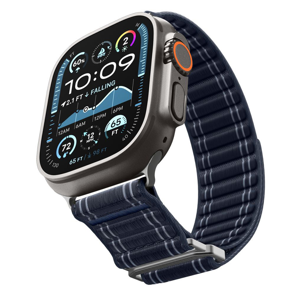 Curea smartwatch Spigen Watchband WBF0 (AMP10143) compatibil cu Apple Watch 8/9/10/11/SE/SE 2/SE 3/Ultra/Ultra 2/Ultra 3 (44/45/46/49mm), Bleumarin