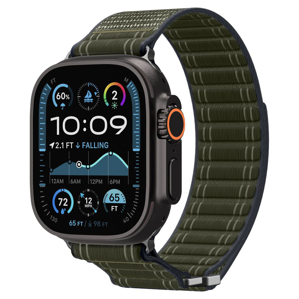 Curea smartwatch Spigen Watchband WBF0 (AMP10142) compatibil cu Apple Watch 8/9/10/11/SE/SE 2/SE 3/Ultra/Ultra 2/Ultra 3 (44/45/46/49mm), Verde