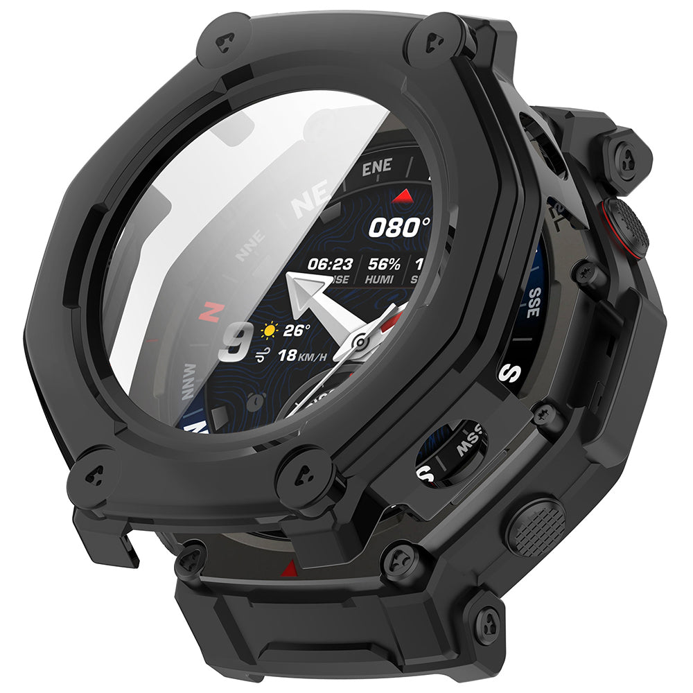 Folie de protectie smartwatch Techsuit Defense360 Pro + Screen Protector compatibil cu Amazfit T-Rex 3 Pro 48mm, Negru