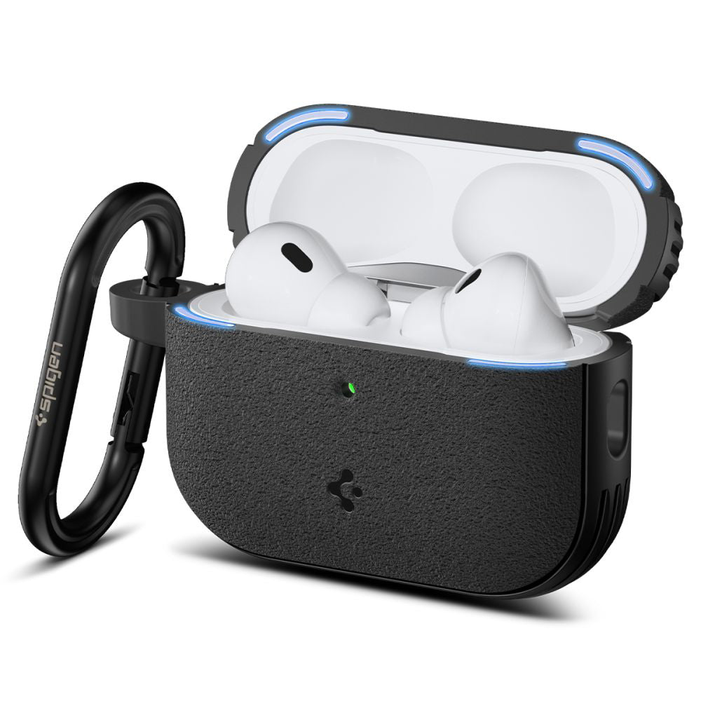 Casti Spigen Protection Case Vault (ACS09826), for Apple AirPods Pro 3, Air Space Technology, Aluminum Holder, Negru Mat