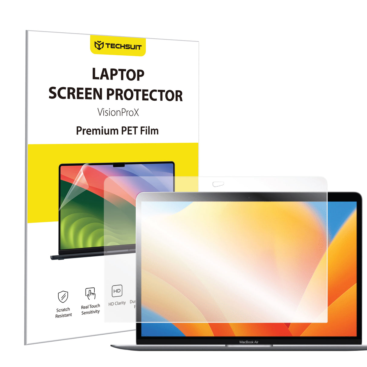 Husa de protectie MacBook Techsuit VisionProX Anti-Blue Light compatibil cu MacBook Air 13" (2018/2017/2020), Transparent