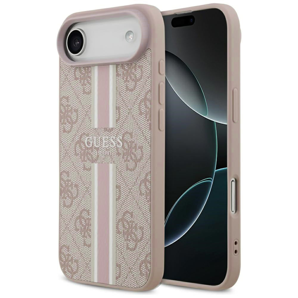 Husa de protectie Guess Hardcase 4G Printed Stripes MagSafe (GUHMP17MP4RPSP) compatibil cu iPhone 17 Air, Roz
