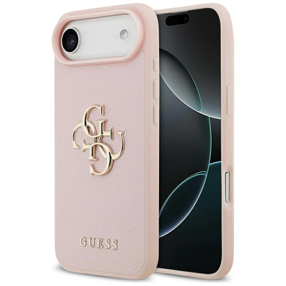 Husa de protectie Guess Hardcase 4G Grained Big and Classic Logo (GUHCP17MPGT4MBP) compatibil cu iPhone 17 Air, Roz
